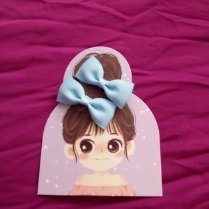 Cute Blue Bow Hair Clips for Kids